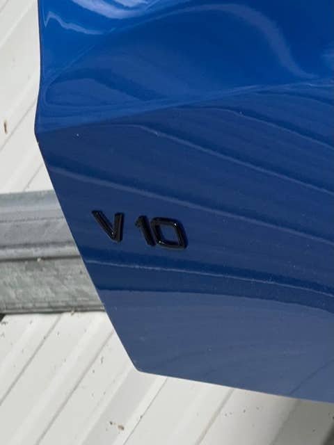 Hood OEM Gen 2 Audi R8 V10 Blue Factory Paint w/ Gloss Black Rings & Emblems. - Image 2